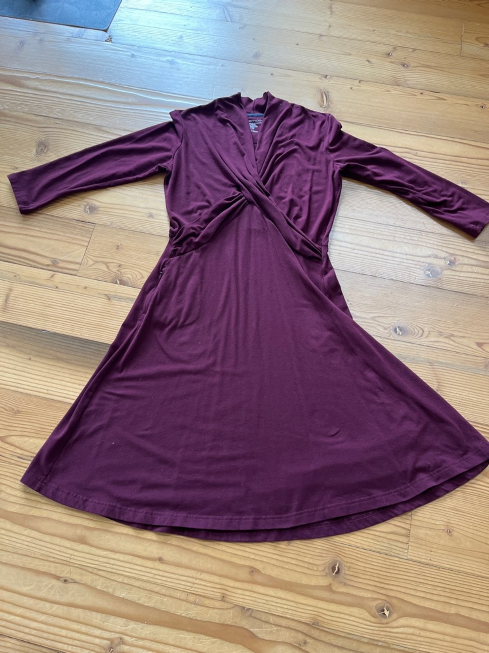ExOfficio Twist-Front Midi Dress in Plum